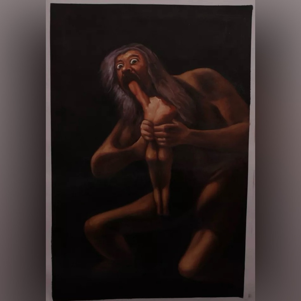 Goya’s Saturn devouring his son handpainted oil reproduction 24 x 36 on canvas